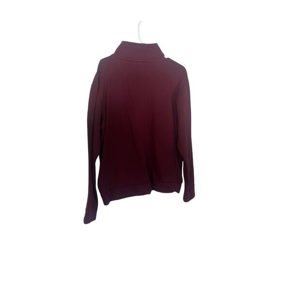 PINK Victoria’s Secret Womens Maroon Quarter Zip Pullover Sweatshirt Size Large - Picture 11 of 11